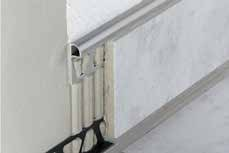 DUVAR KÖŞELERI VE BITIŞLERI Schlüter -RONDEC-TS Schlüter -RONDEC-TS seramik duvar dış köşeleri için, özel bir kaplama yapısı ve tekstürü olan yüksek kaliteli bitiş profilidir ve köşelerde koruma