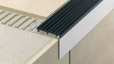 BASAMAK PROFILLERI Schlüter -TREP-S / -B Schlüter -TREP-S / -B alüminyum veya paslanmaz çelik üzerine; kaymayı önleyici, değiştirilebilen, PVC bant geçirilmiş basamak profilidir.