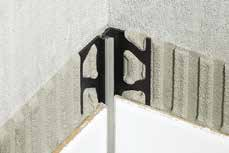 GENLEŞME VE HAREKET PROFİLLERİ Schlüter -DILEX-EF Schlüter -DILEX-EF yüzer şap olmayan kaplamalarda uygulanabilen zemin-duvar bağlantısı veya duvar iç köşeleri için sert-/yumuşak PVC den esnek tek