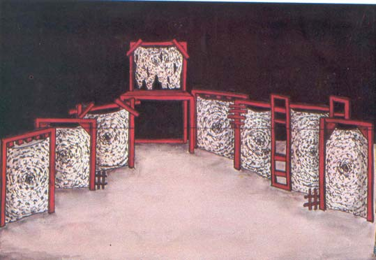 24 (Resim 8 Uzun Dere,1966) Güngör Dilmen tarafından yazılan Ayak Parmakları adlı oyunda Osman Şengezer sahneyi siyah perdelerle kaplayarak oyunun kendine özgü olan aksesuarlarını siyah fon önünde