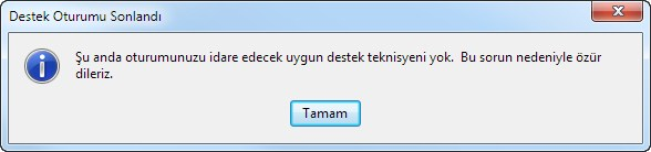 Müşteri Teknik Destek Arayüzü Müşteriniz sizinle bir teknik destek oturumu başlattığında, site ayarlarınıza bağlı olarak bu oturum ya Flash destekleyen bir sohbet ya da tam müşteri istemcisi indirme