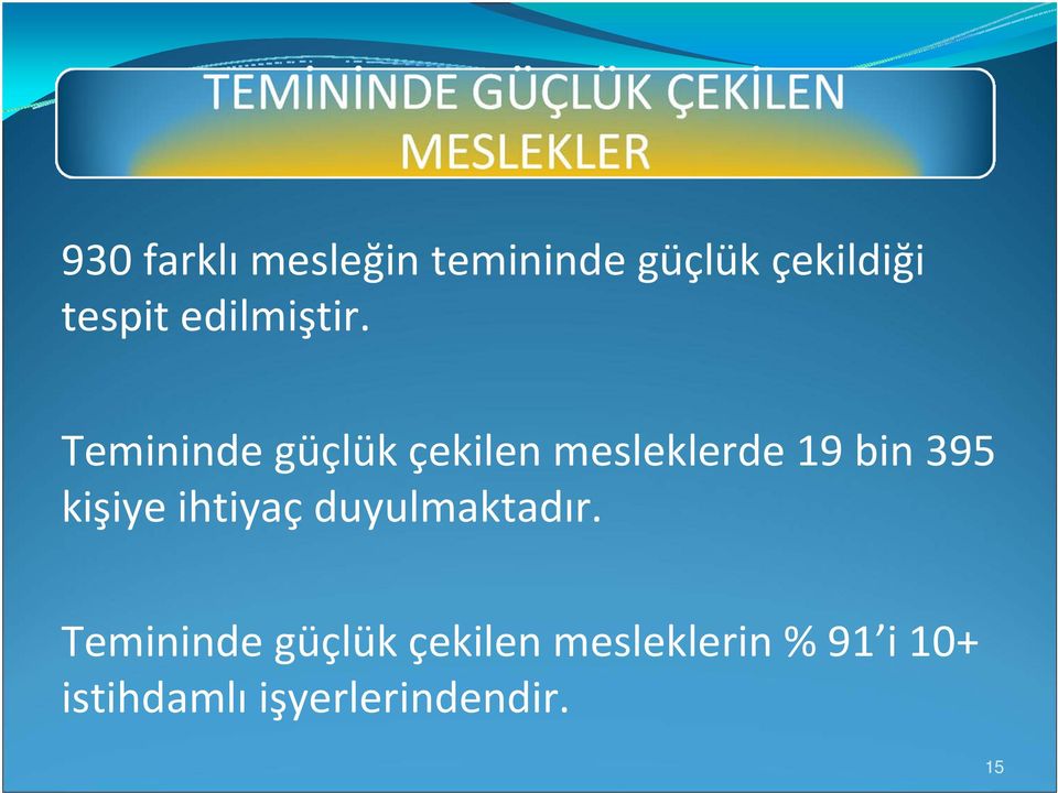 Temininde güçlük çekilen mesleklerde 19 bin 395 kişiye