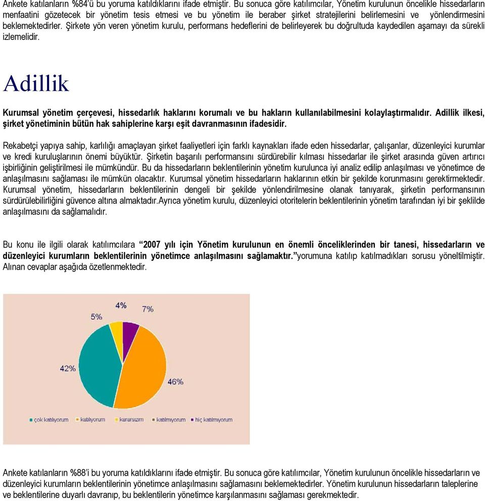 beklemektedirler. Şirkete yön veren yönetim kurulu, performans hedeflerini de belirleyerek bu doğrultuda kaydedilen aşamayı da sürekli izlemelidir.