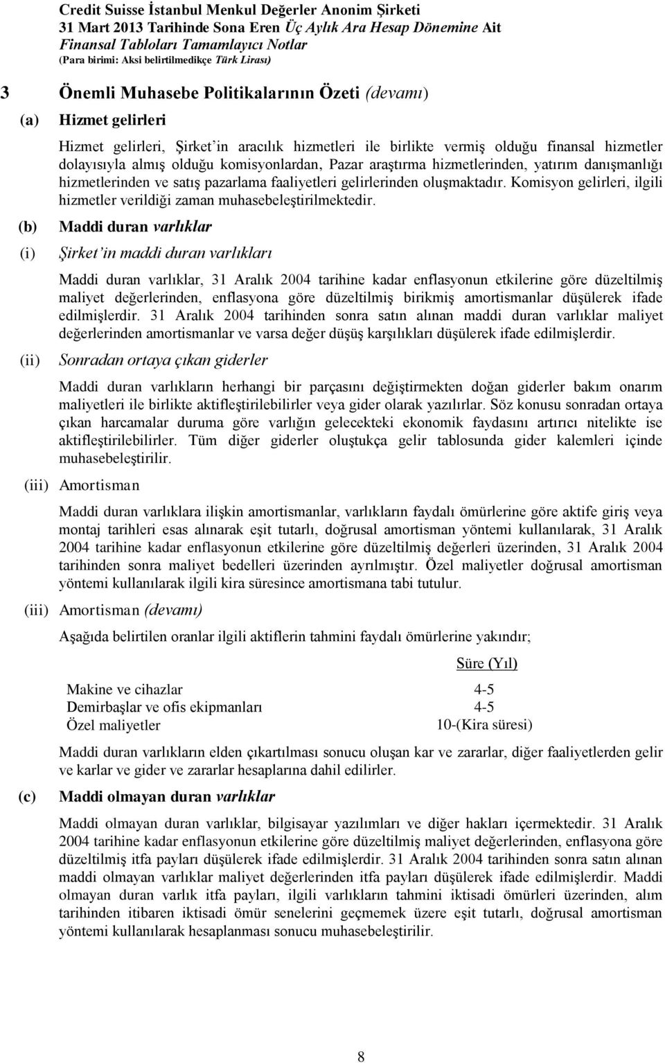 Komisyon gelirleri, ilgili hizmetler verildiği zaman muhasebeleştirilmektedir.