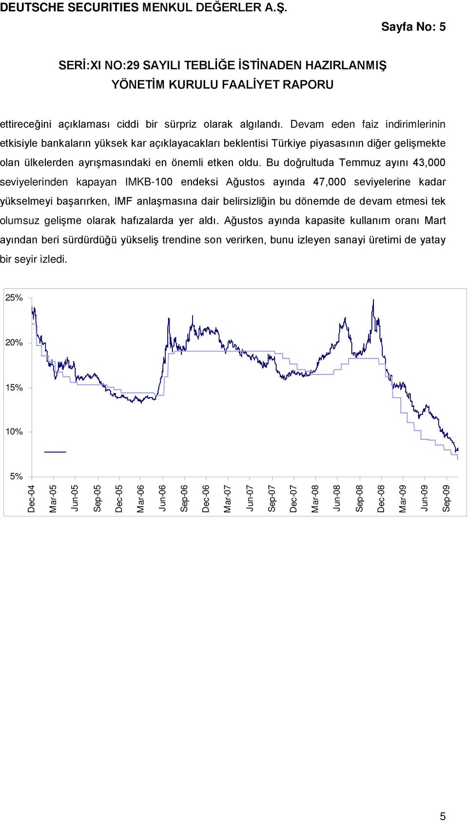 Bu doğrultuda Temmuz ayını 43,000 seviyelerinden kapayan IMKB-100 endeksi Ağustos ayında 47,000 seviyelerine kadar yükselmeyi başarırken, IMF anlaşmasına dair belirsizliğin bu dönemde de devam etmesi