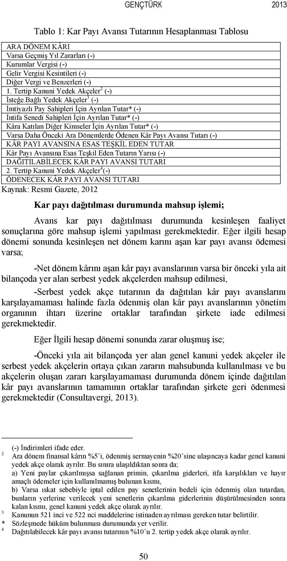 Ayrılan Tutar* (-) Varsa Daha Önceki Ara Dönemlerde Ödenen Kâr Payı Avansı Tutarı (-) KÂR PAYI AVANSINA ESAS TEŞKİL EDEN TUTAR Kâr Payı Avansına Esas Teşkil Eden Tutarın Yarısı (-) DAĞITILABİLECEK