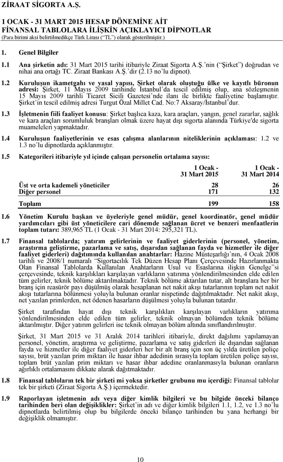 2 Kuruluşun ikametgahı ve yasal yapısı, Şirket olarak oluştuğu ülke ve kayıtlı büronun adresi: Şirket, 11 Mayıs 2009 tarihinde İstanbul da tescil edilmiş olup, ana sözleşmenin 15 Mayıs 2009 tarihli