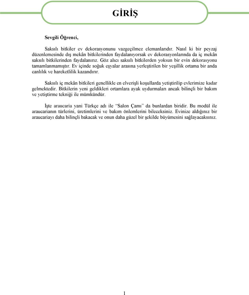 Göz alıcı saksılı bitkilerden yoksun bir evin dekorasyonu tamamlanmamıģtır. Ev içinde soğuk eģyalar arasına yerleģtirilen bir yeģillik ortama bir anda canlılık ve hareketlilik kazandırır.