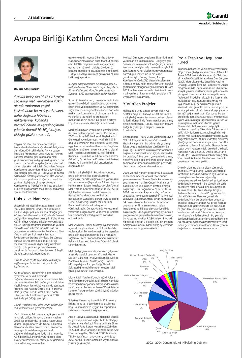 prosedürlerine ve uygulan fllar na yönelik önemli bir bilgi ihtiyac oldu u gözlenmektedir. Yayg n bir kan, bu hibelerin Türkiye taraf ndan kullan lamad ndan AB bütçesine geri döndü ü fleklindedir.