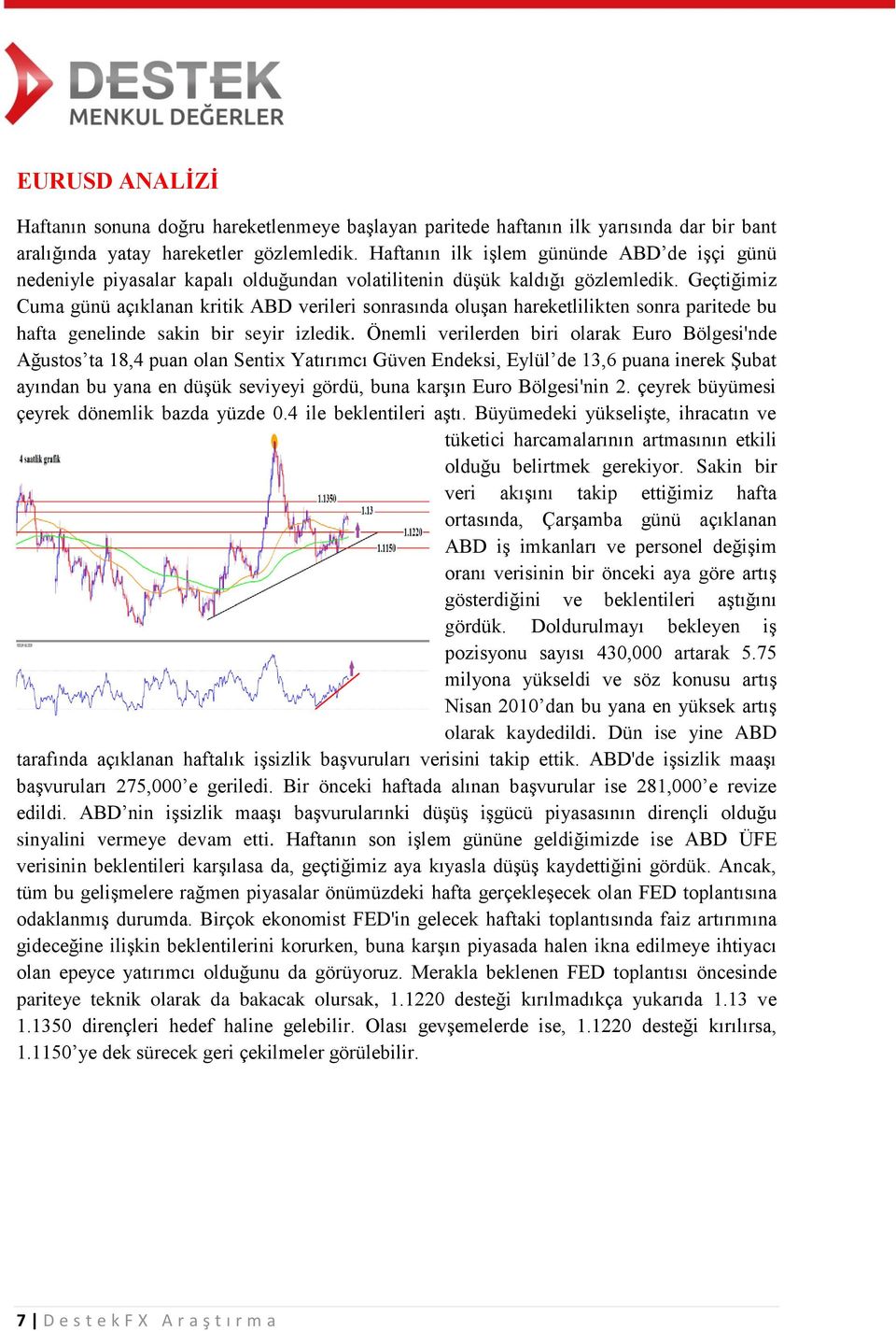 Geçtiğimiz Cuma günü açıklanan kritik ABD verileri sonrasında oluşan hareketlilikten sonra paritede bu hafta genelinde sakin bir seyir izledik.