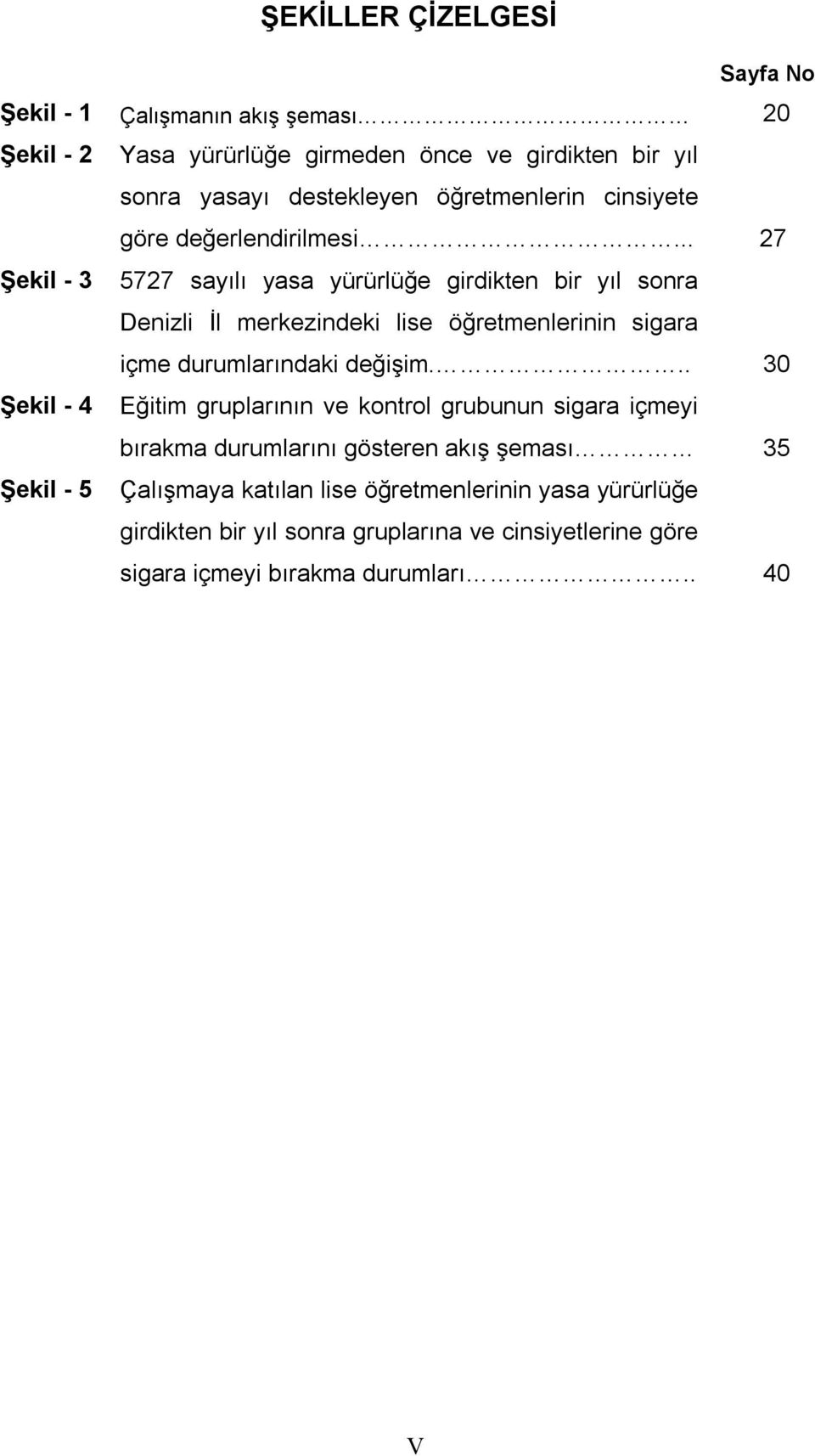 .. 27 Şekil - 3 5727 sayılı yasa yürürlüğe girdikten bir yıl sonra Denizli İl merkezindeki lise öğretmenlerinin sigara içme durumlarındaki değişim.