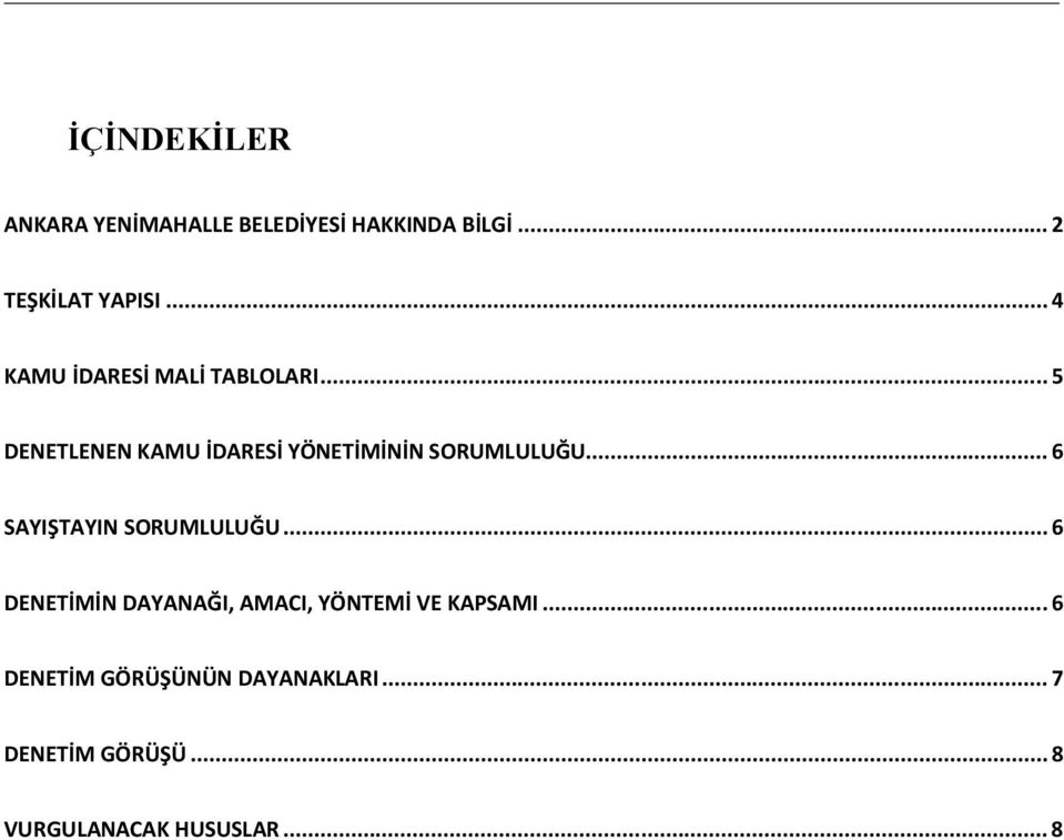 .. 5 DENETLENEN KAMU İDARESİ YÖNETİMİNİN SORUMLULUĞU... 6 SAYIŞTAYIN SORUMLULUĞU.