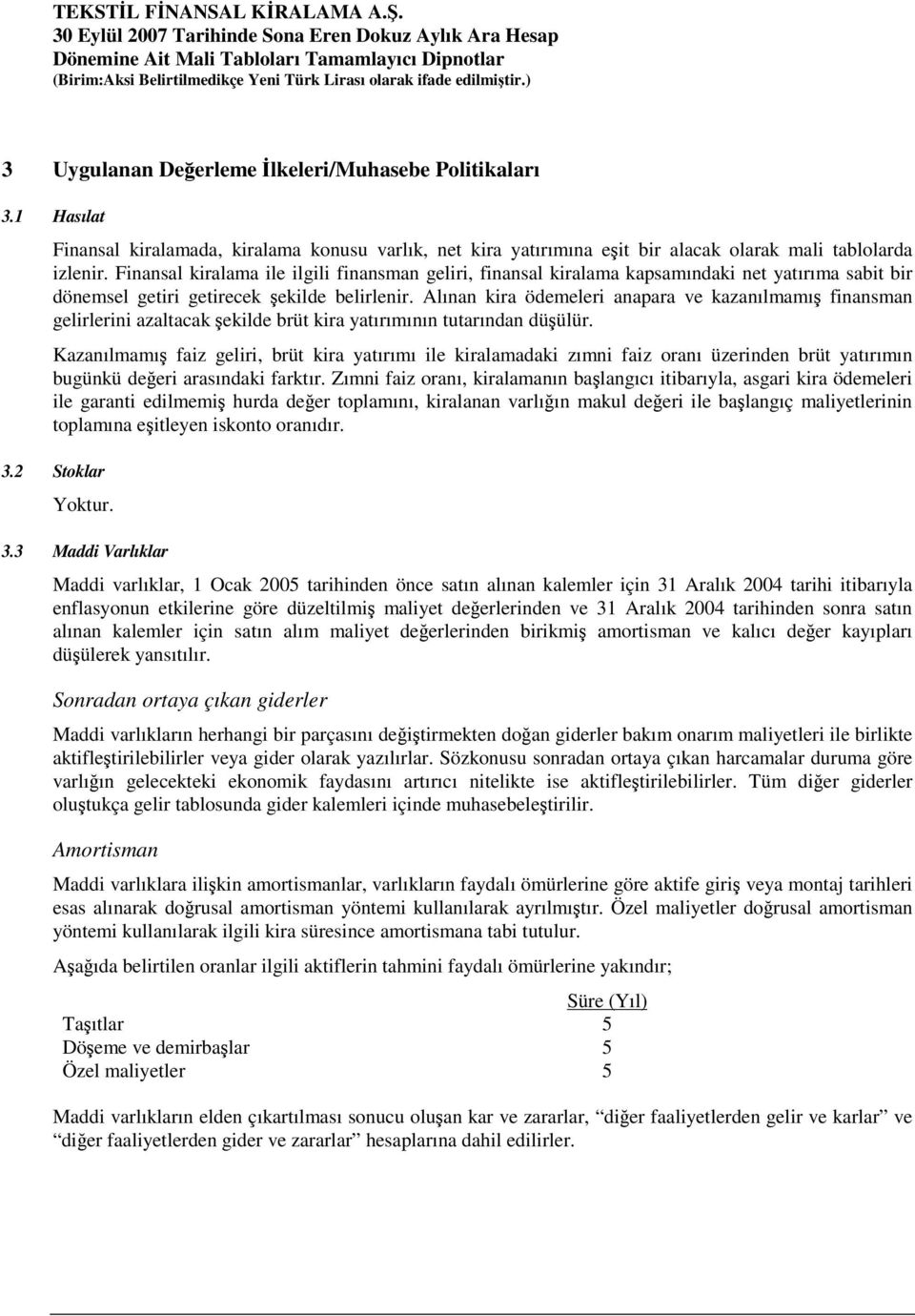 Alınan kira ödemeleri anapara ve kazanılmamı finansman gelirlerini azaltacak ekilde brüt kira yatırımının tutarından düülür.