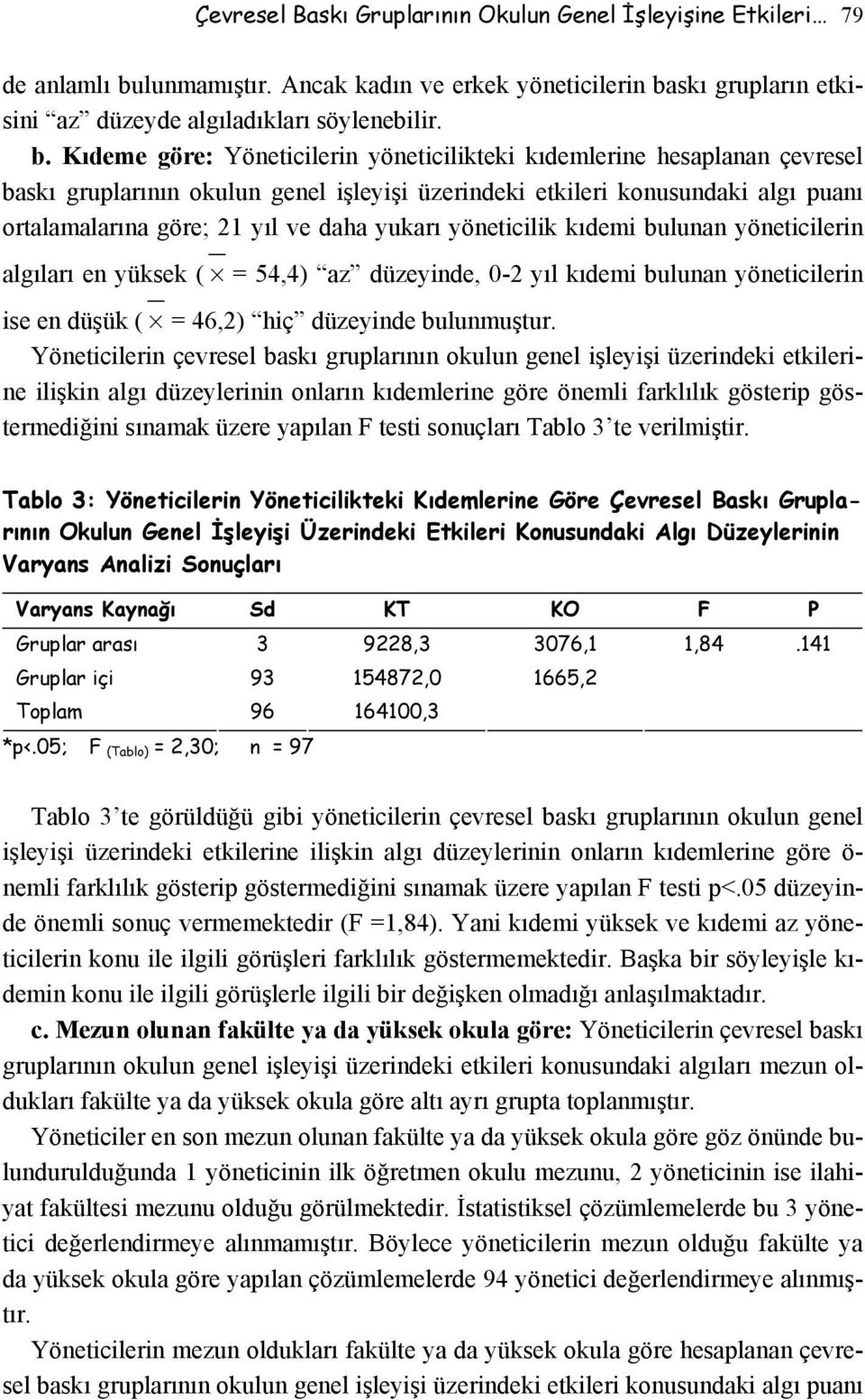 skı grupların etkisini az düzeyde algıladıkları söylenebilir. b.