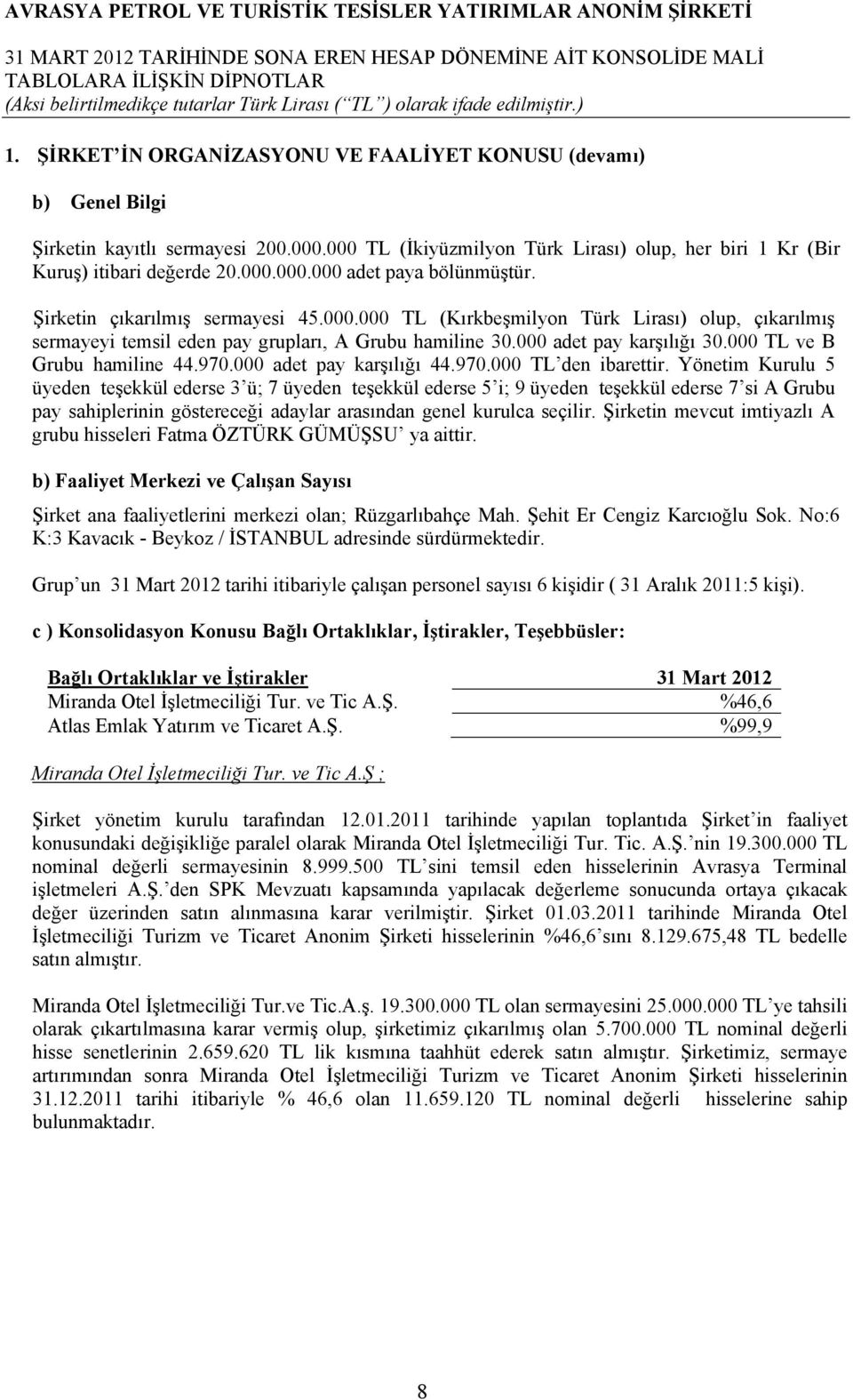 000 TL ve B Grubu hamiline 44.970.000 adet pay karşılığı 44.970.000 TL den ibarettir.