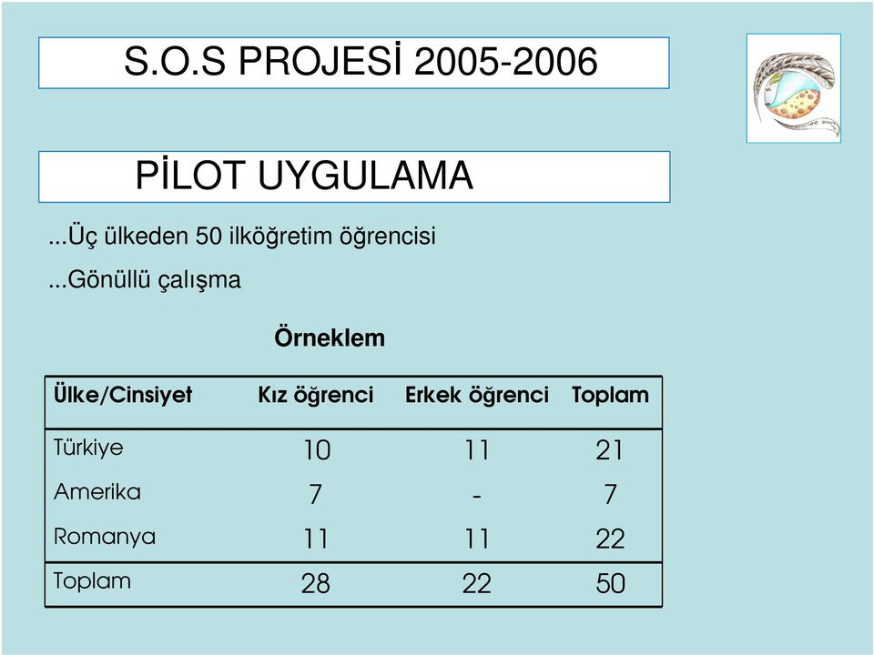 ..gönüllü çalışma Örneklem Ülke/Cinsiyet Kız öğrenci