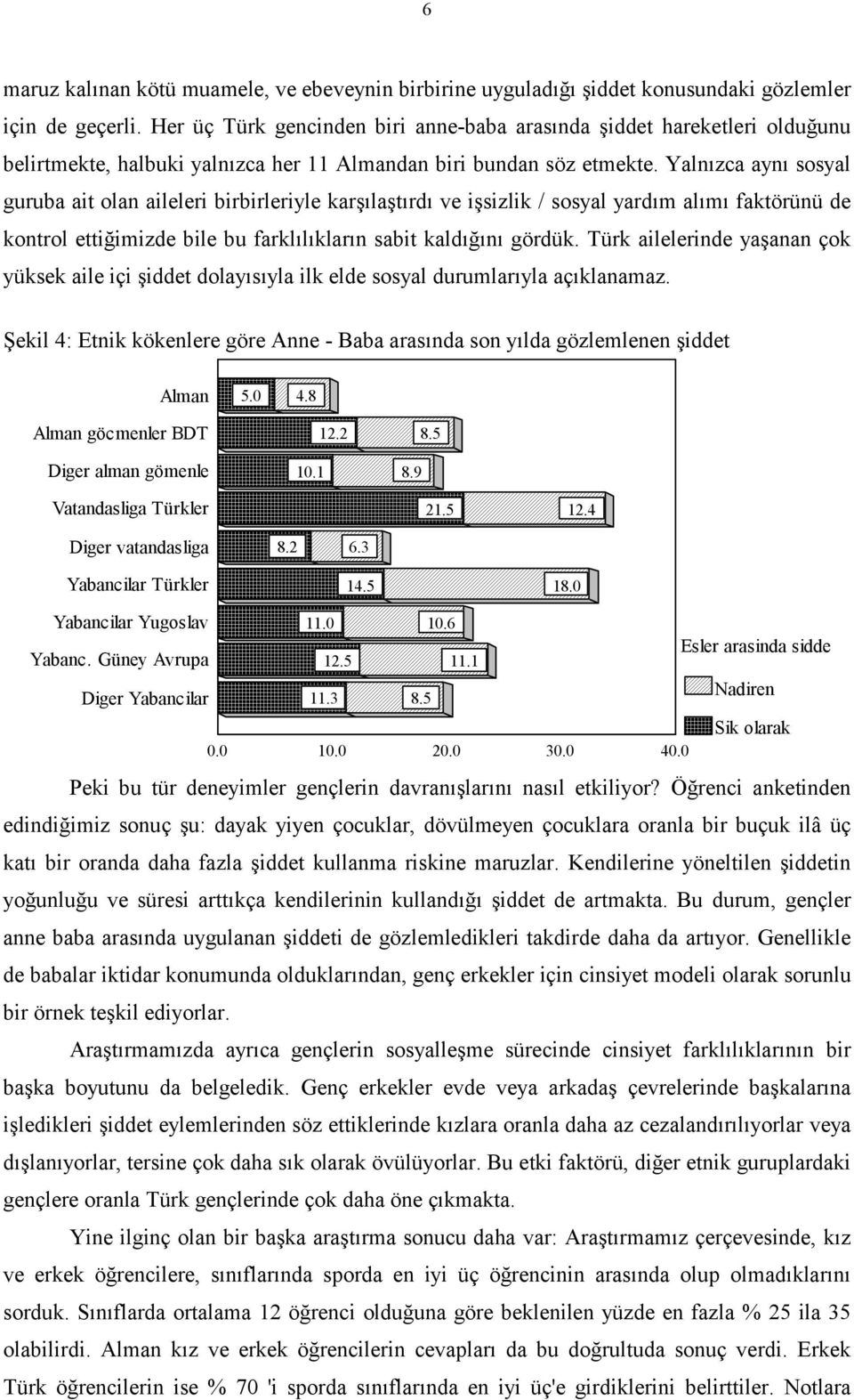 Yalnızca aynı sosyal guruba ait olan aileleri birbirleriyle karşılaştırdı ve işsizlik / sosyal yardım alımı faktörünü de kontrol ettiğimizde bile bu farklılıkların sabit kaldığını gördük.