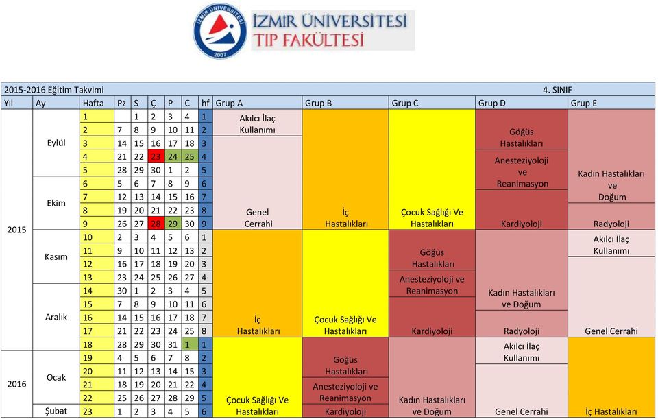 4 Anesteziyoloji 5 28 29 30 1 2 5 ve 6 5 6 7 8 9 6 Reanimasyon 7 12 13 14 15 16 7 8 9 19 20 21 22 23 8 26 27 28 29 30 9 Genel Cerrahi İç Hastalıkları Çocuk Sağlığı Ve Hastalıkları Kardiyoloji 10 2 3