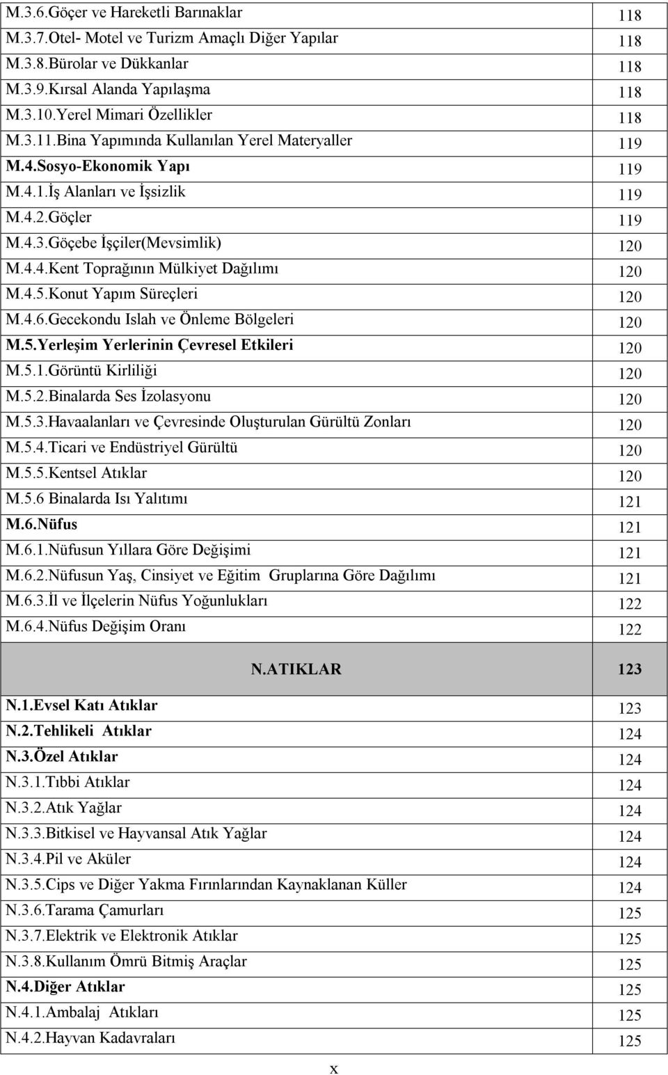 Gecekondu Islah ve Önleme Bölgeleri 120 M.5.Yerleşim Yerlerinin Çevresel Etkileri 120 M.5.1.Görüntü Kirliliği 120 M.5.2.Binalarda Ses İzolasyonu 120 M.5.3.