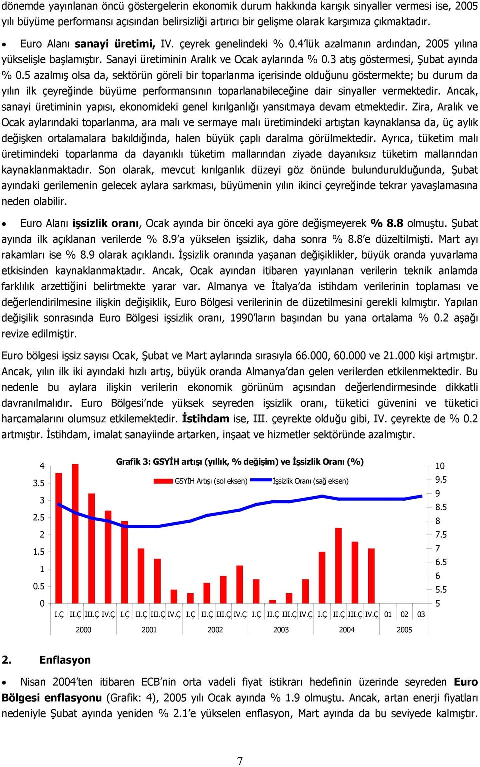 5 azalmış olsa da, sektörün göreli bir toparlanma içerisinde olduğunu göstermekte; bu durum da yılın ilk çeyreğinde büyüme performansının toparlanabileceğine dair sinyaller vermektedir.