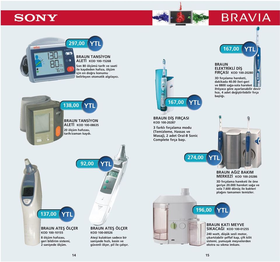 00 ileri-geri ve 8800 sa a-sola hareket ihtiyaca göre ayarlanabilir devir h z, 4 adet de ifltirilebilir f rça bafll. BRAUN TANS YON ALET KOD 100-08635 20 ölçüm haf zas, tarih/zaman kayd.