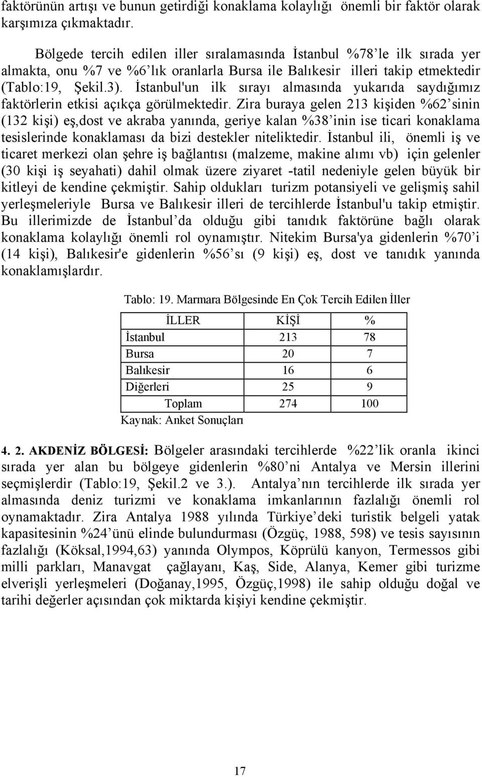 İstanbul'un ilk sırayı almasında yukarıda saydığımız faktörlerin etkisi açıkça görülmektedir.