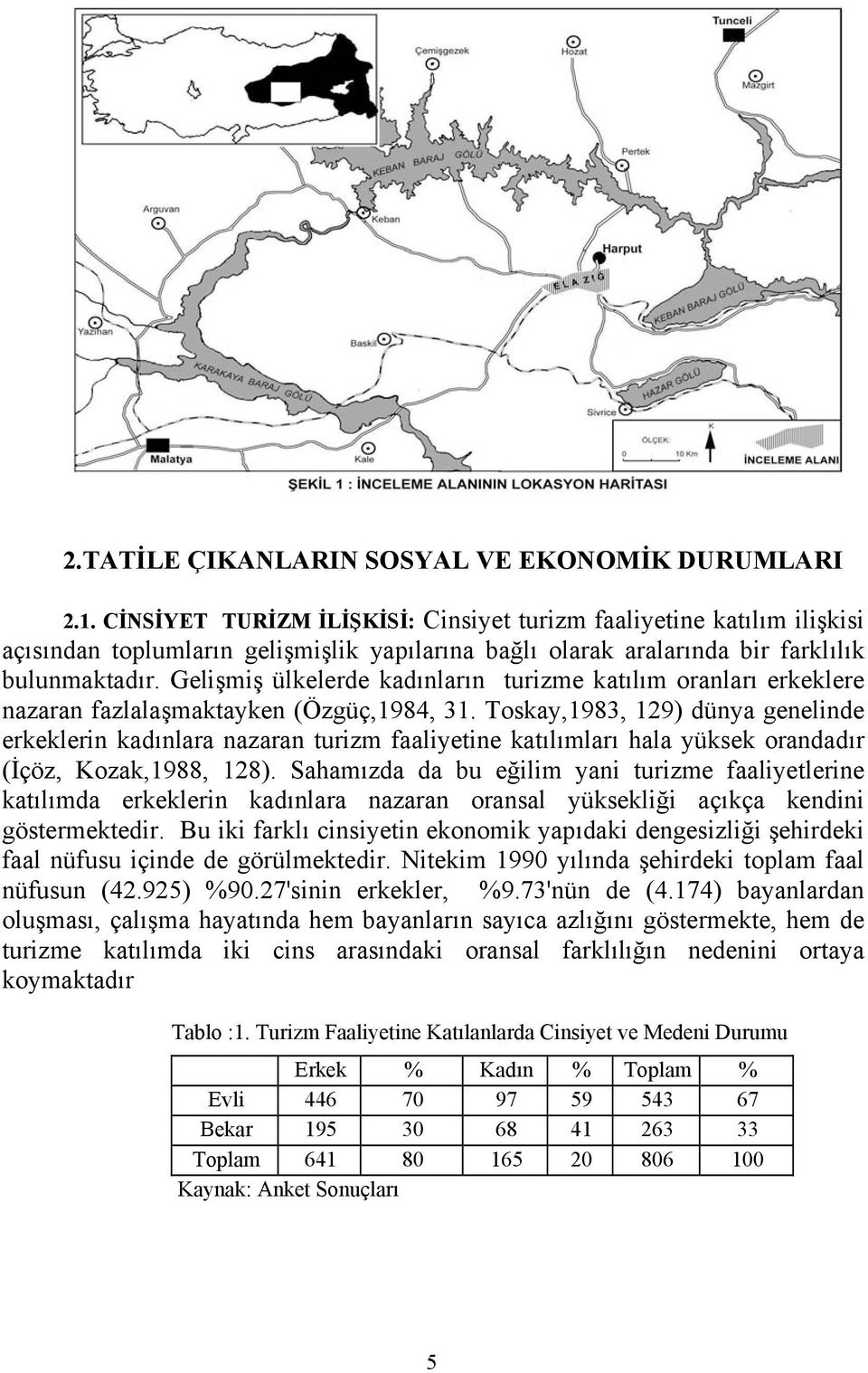 Gelişmiş ülkelerde kadınların turizme katılım oranları erkeklere nazaran fazlalaşmaktayken (Özgüç,1984, 31.