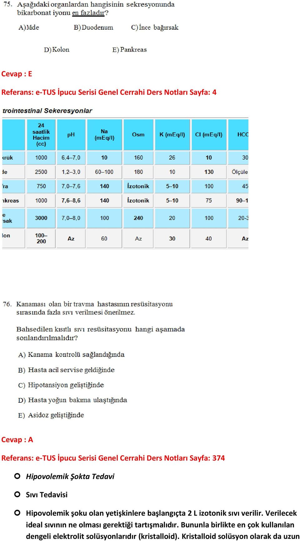 yetişkinlere başlangıçta 2 L izotonik sıvı verilir. Verilecek ideal sıvının ne olması gerektiği tartışmalıdır.