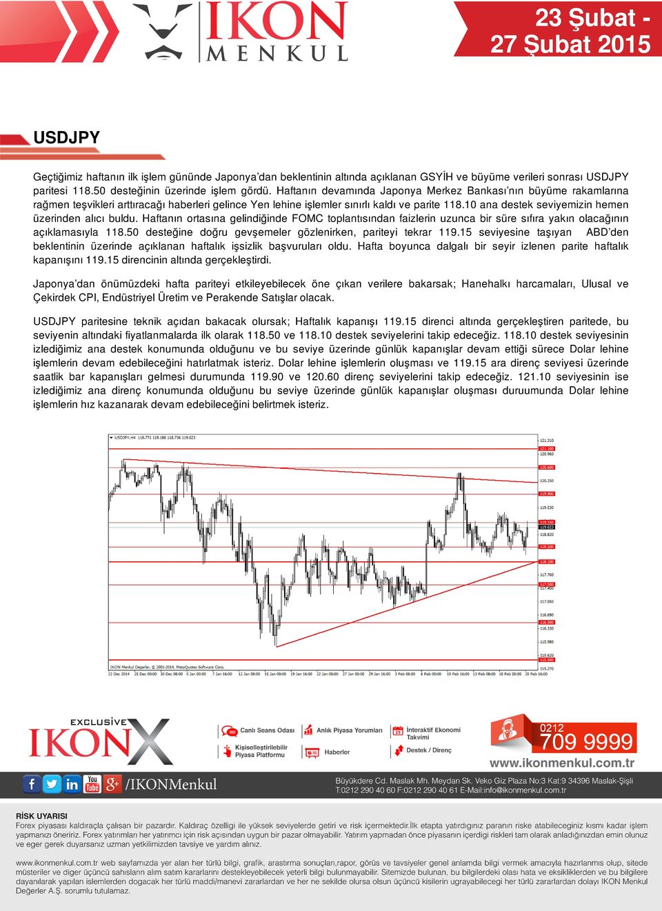 10 ana destek seviyemizin hemen üzerinden alıcı buldu. Haftanın ortasına gelindiğinde FOMC toplantısından faizlerin uzunca bir süre sıfıra yakın olacağının açıklamasıyla 118.