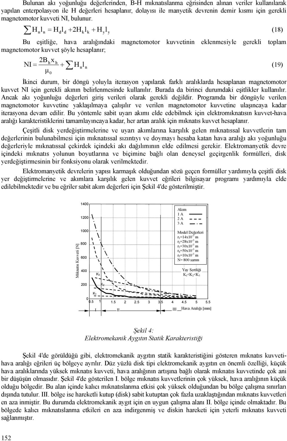 H nln = Hdl + d H klk + H yl y (8 Bu eşiliğe, ava aralığındaki magneomoor kuvveinin eklenmesiyle gerekli oplam magneomoor kuvve şöyle esaplanır; Bx NI = + H nln (9 0 İkinci durum, bir döngü yoluyla