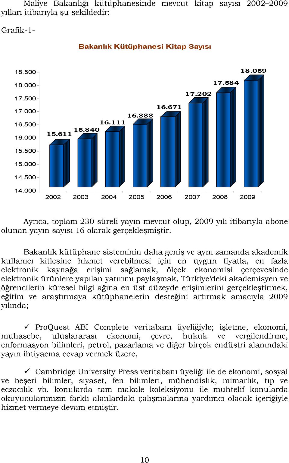 000 2002 2003 2004 2005 2006 2007 2008 Ayrıca, toplam 230 süreli yayın mevcut olup, yılı itibarıyla abone olunan yayın sayısı 16 olarak gerçekleşmiştir.