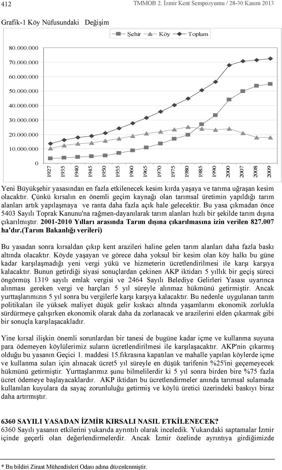 Çünkü k rsal n en önemli geçim kaynağ olan tar msal üretimin yap ld ğ tar m alanlar art k yap laşmaya ve ranta daha fazla aç k hale gelecektir.