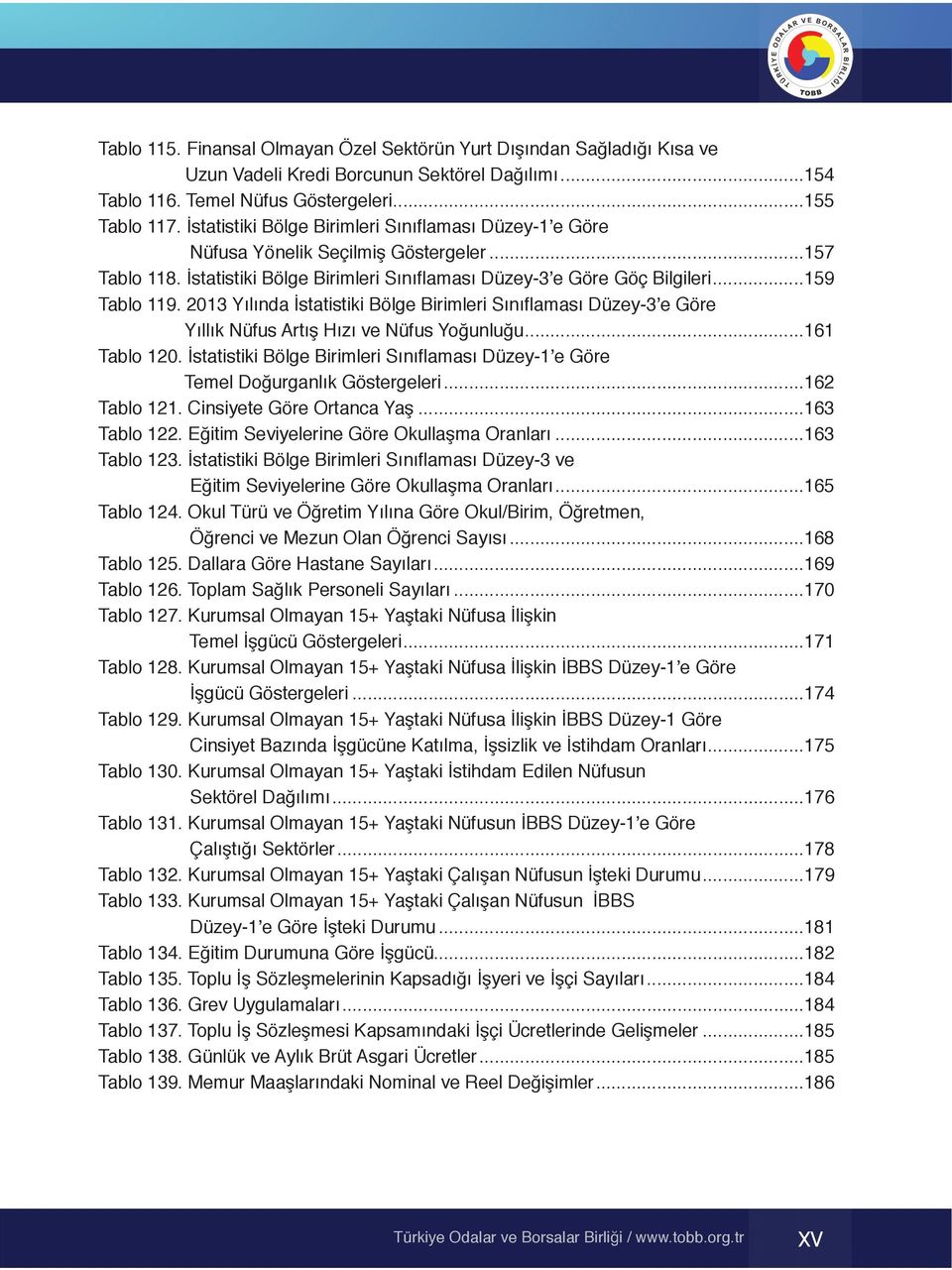 2013 Yılında İstatistiki Bölge Birimleri Sınıflaması Düzey-3 e Göre Yıllık Nüfus Artış Hızı ve Nüfus Yoğunluğu...161 Tablo 120.