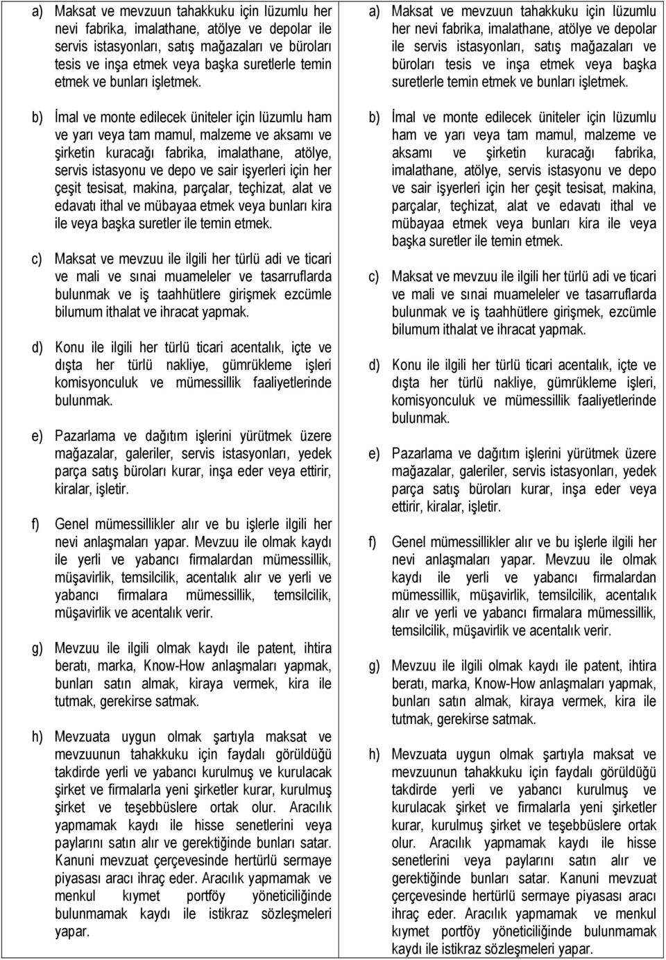 b) İmal ve monte edilecek üniteler için lüzumlu ham ve yarı veya tam mamul, malzeme ve aksamı ve şirketin kuracağı fabrika, imalathane, atölye, servis istasyonu ve depo ve sair işyerleri için her