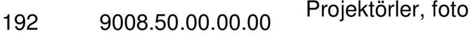 30.90.00.14 Elektronik sayaçlar 202 9029.10.00.20.00 Elektronik veya elektrikli olanlar 203 9029.20.90.10.00 Elektronik veya elektrikli olanlar 204 9031.10.00.10.00 Elektronik veya elektrikli olanlar 205 9031.