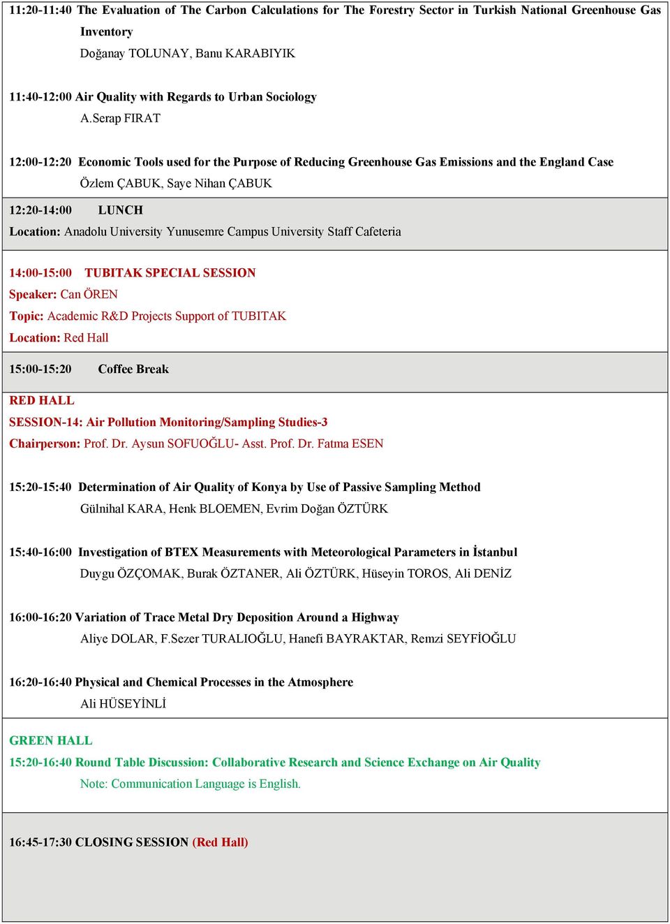 Serap FIRAT 12:00-12:20 Economic Tools used for the Purpose of Reducing Greenhouse Gas Emissions and the England Case Özlem ÇABUK, Saye Nihan ÇABUK 12:20-14:00 LUNCH Location: Anadolu University