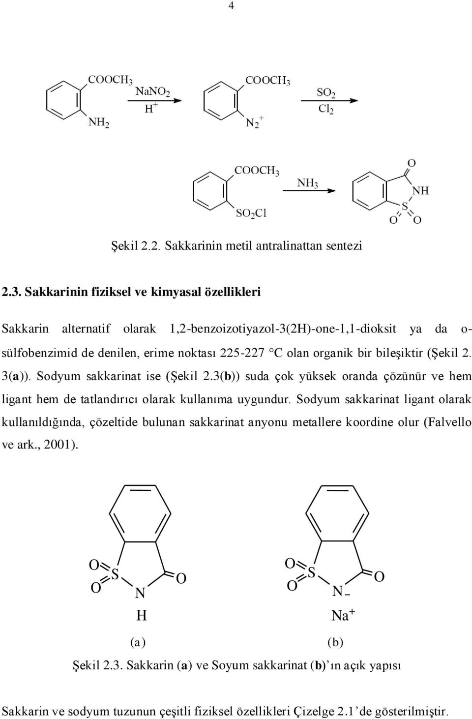 organik bir bileģiktir (ġekil 2. 3(a)). Sodyum sakkarinat ise (ġekil 2.3(b)) suda çok yüksek oranda çözünür ve hem ligant hem de tatlandırıcı olarak kullanıma uygundur.