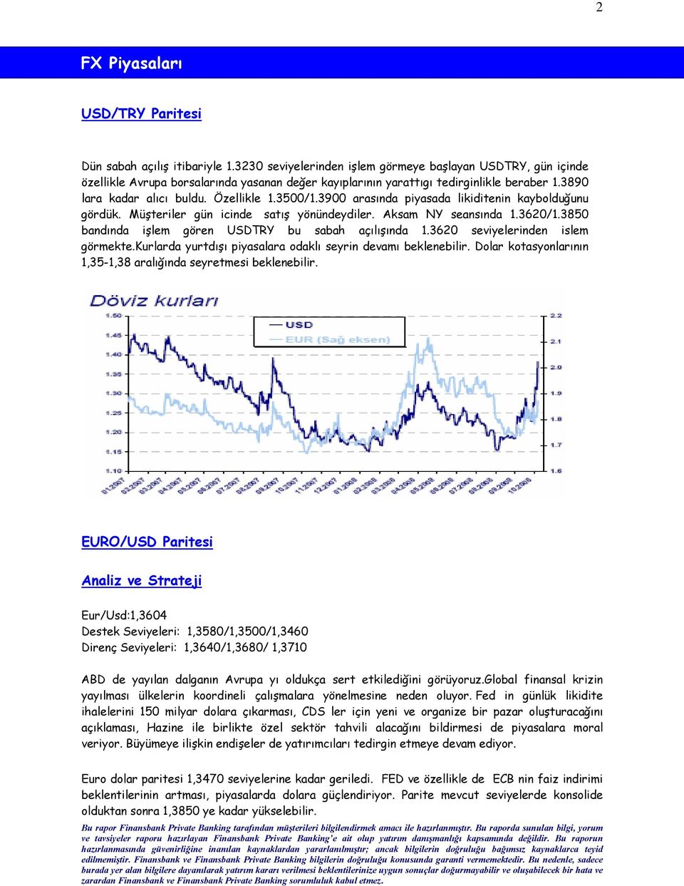 3500/1.3900 arasında piyasada likiditenin kaybolduğunu gördük. Müşteriler gün icinde satış yönündeydiler. Aksam NY seansında 1.3620/1.3850 bandında işlem gören USDTRY bu sabah açılışında 1.