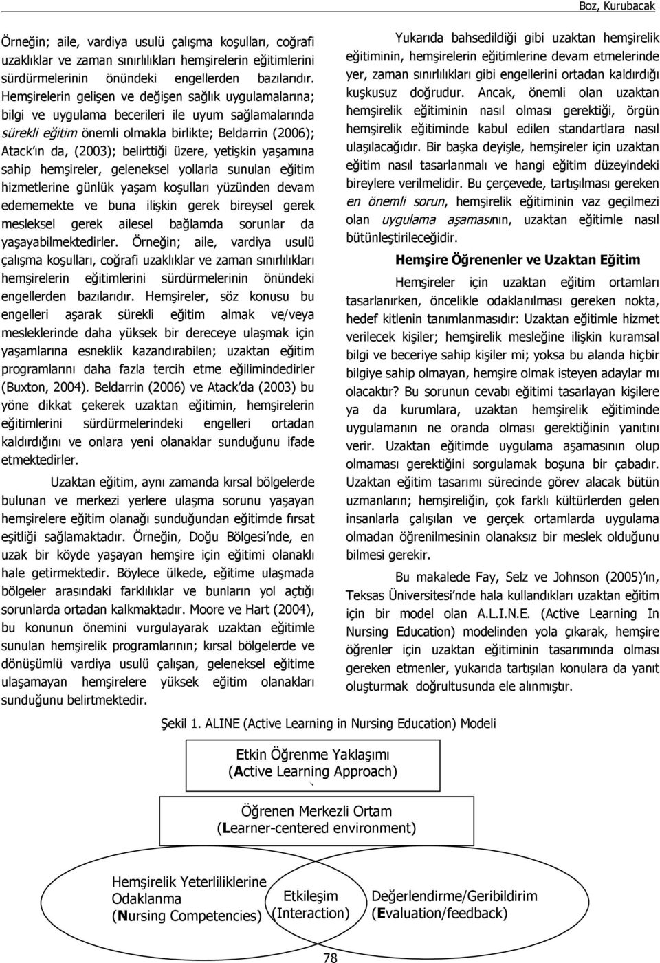 üzere, yetişkin yaşamına sahip hemşireler, geleneksel yollarla sunulan eğitim hizmetlerine günlük yaşam koşulları yüzünden devam edememekte ve buna ilişkin gerek bireysel gerek mesleksel gerek