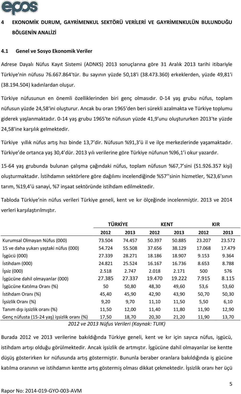 360) erkeklerden, yüzde 49,81'i (38.194.504) kadınlardan oluşur. Türkiye nüfusunun en önemli özelliklerinden biri genç olmasıdır. 0-14 yaş grubu nüfus, toplam nüfusun yüzde 24,58'ini oluşturur.