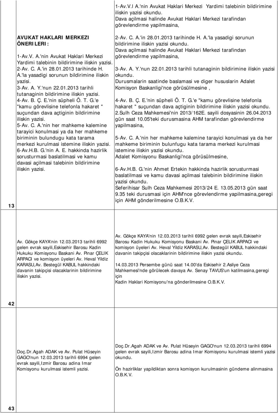 'nin her mahkeme kalemine tarayici konulmasi ya da her mahkeme biriminin bulundugu kata tarama merkezi kurulmasi istemine 6-Av.H.B. G.'nin A. E.