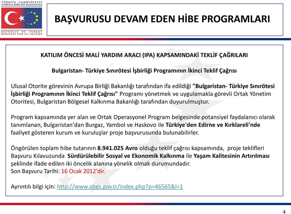 Bakanlığı tarafından duyurulmuştur.