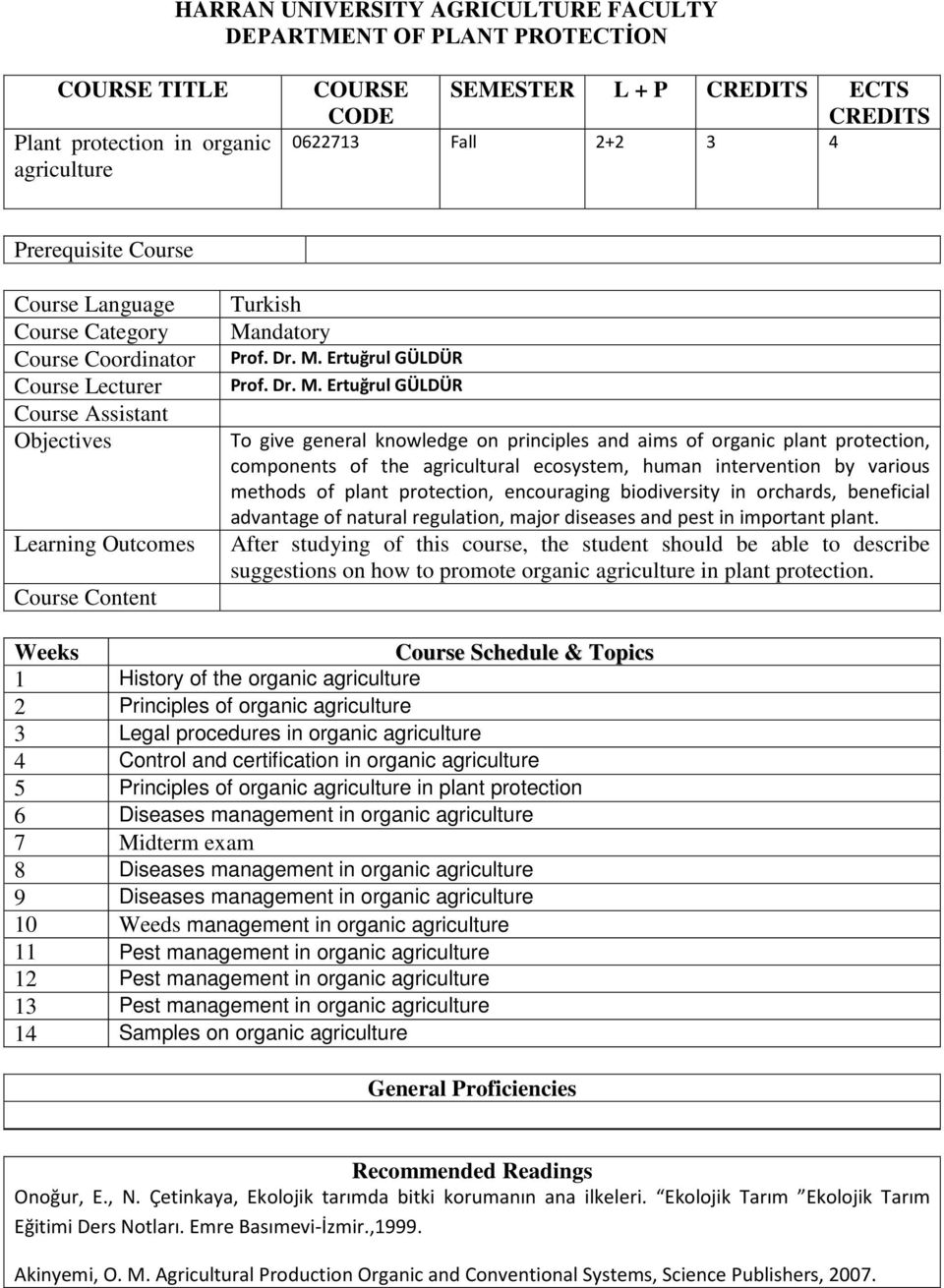 principles and aims of organic plant protection, components of the agricultural ecosystem, human intervention by various methods of plant protection, encouraging biodiversity in orchards, beneficial