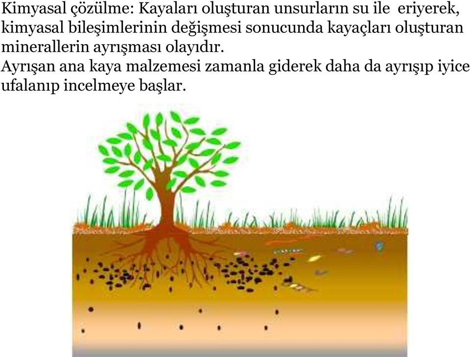 oluşturan minerallerin ayrışması olayıdır.