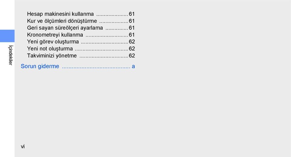 .. 61 Geri sayan süreölçeri ayarlama.