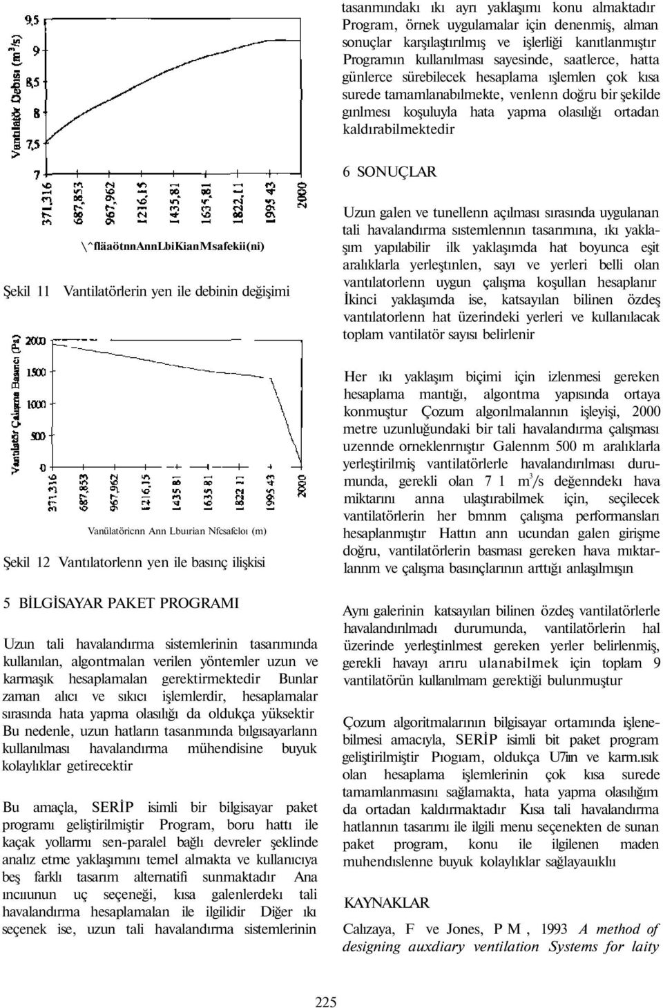 \^fläaötnnannlbikianmsafekii(ni) Şekil 11 Vantilatörlerin yen ile debinin değişimi Uzun galen ve tunellenn açılması sırasında uygulanan tali havalandırma sıstemlennın tasarımına, ıkı yaklaşım