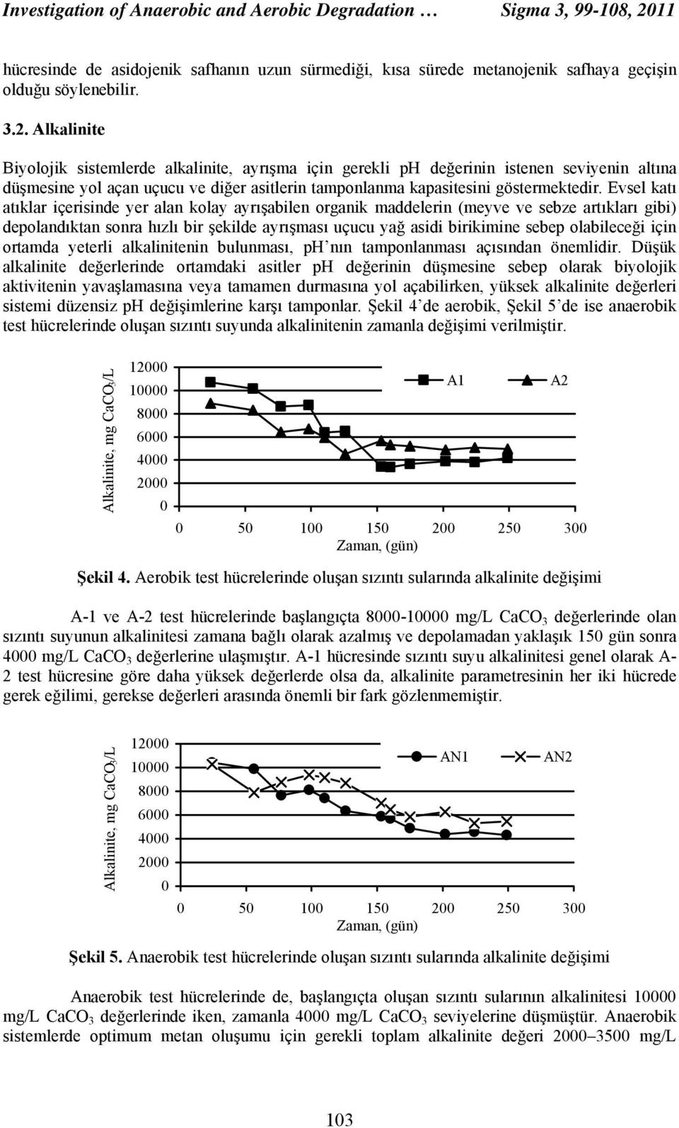 Alkalinite Biyolojik sistemlerde alkalinite, ayrışma için gerekli ph değerinin istenen seviyenin altına düşmesine yol açan uçucu ve diğer asitlerin tamponlanma kapasitesini göstermektedir.