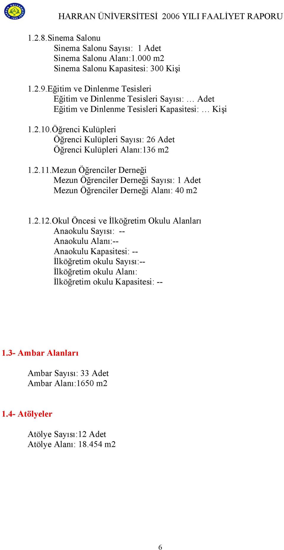 Öğrenci Kulüpleri Öğrenci Kulüpleri Sayısı: 26 Adet Öğrenci Kulüpleri Alanı:136 m2 1.2.11.