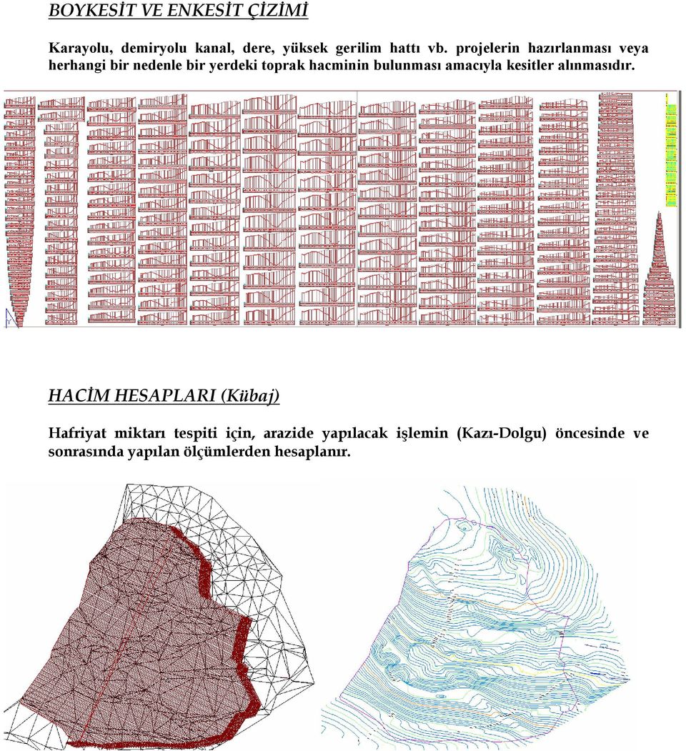 amacıyla kesitler alınmasıdır.