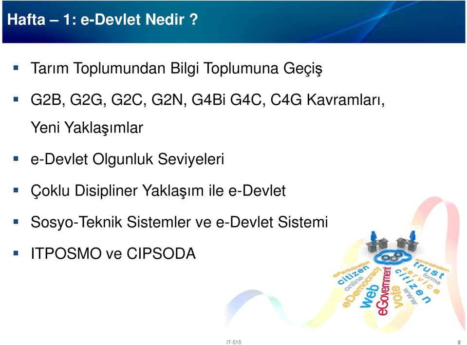 G4C, C4G Kavramları, Yeni Yaklaşımlar e-devlet Olgunluk Seviyeleri